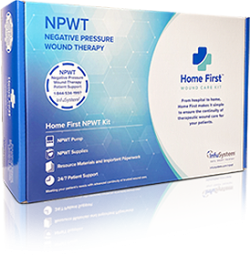 Home First® Wound Care Kit with NPWT Device, Battery Charger, NPWT Canisters, NPWT Wound Dressing Kit, Carrying Bag