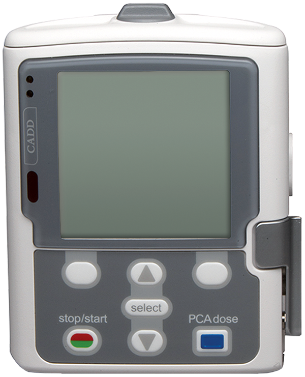 ICU Medical formally Smiths Medical CADD-Solis VIP (Model 2120) variable infusion profile ambulatory infusion pump. InfuSystem Equipment Catalog.